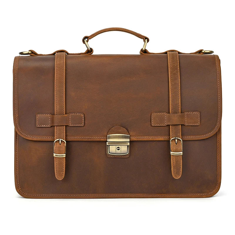 Henry | Men's Leather Crossbody Messenger Laptop Travel Bag