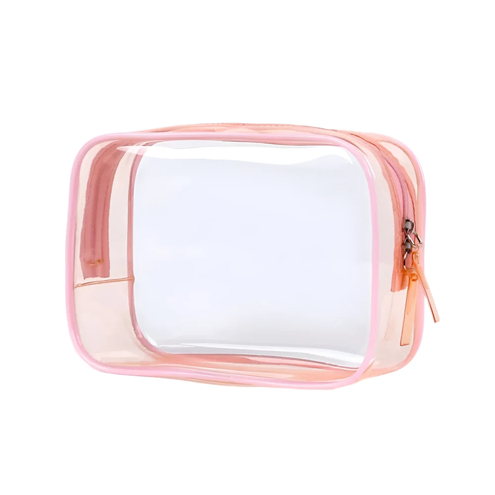 Sam | Clear Plastic Zippered Toiletry Makeup Cosmetic Carry Pouch Bag