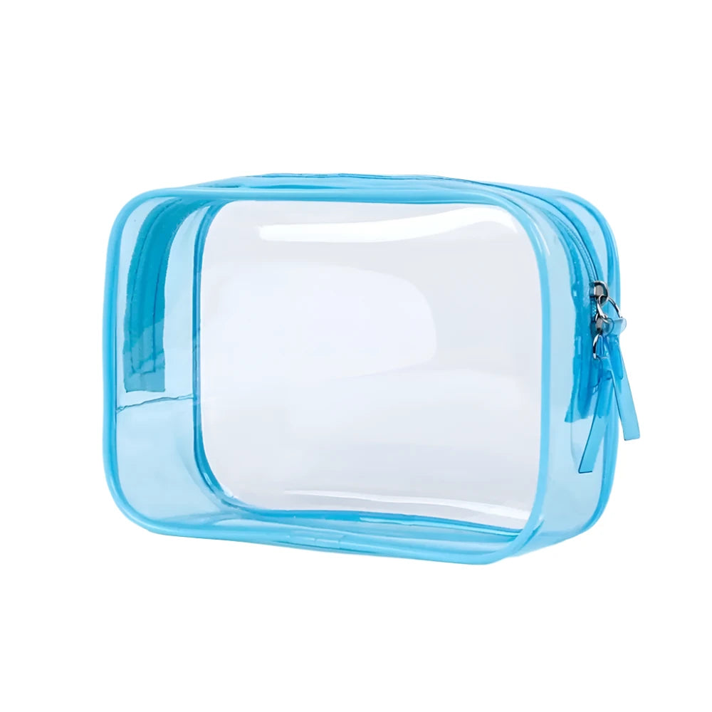 Sam | Clear Plastic Zippered Toiletry Makeup Cosmetic Carry Pouch Bag