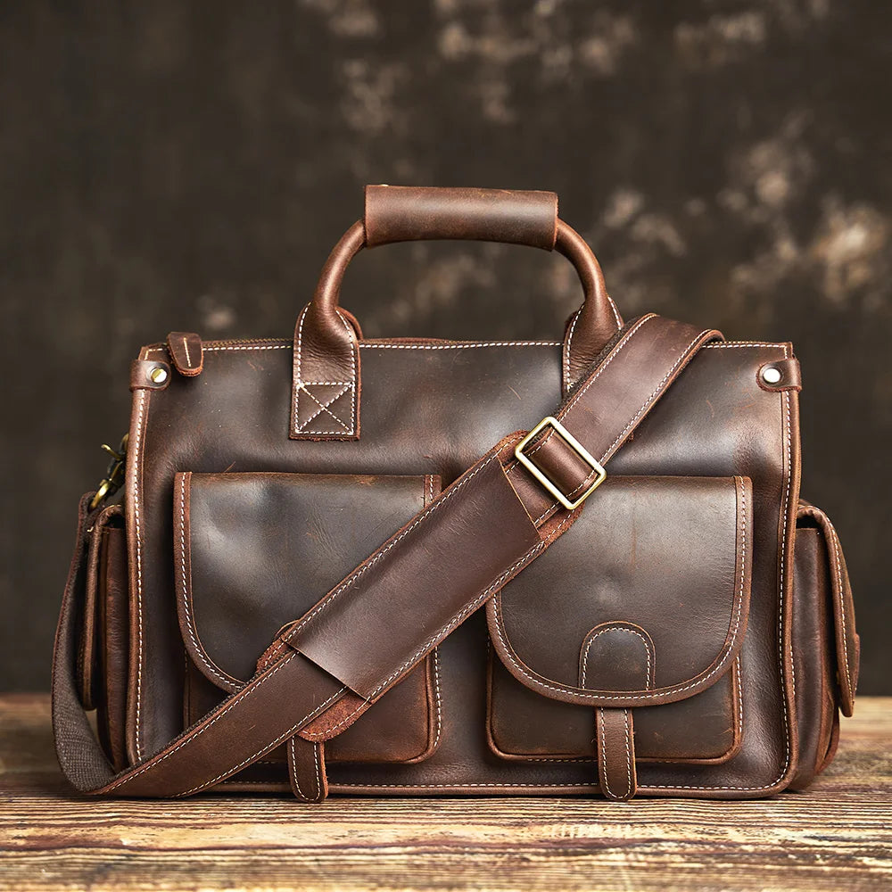 Jacob | Men's Genuine Leather Large Laptop Crossbody Messenger Bag