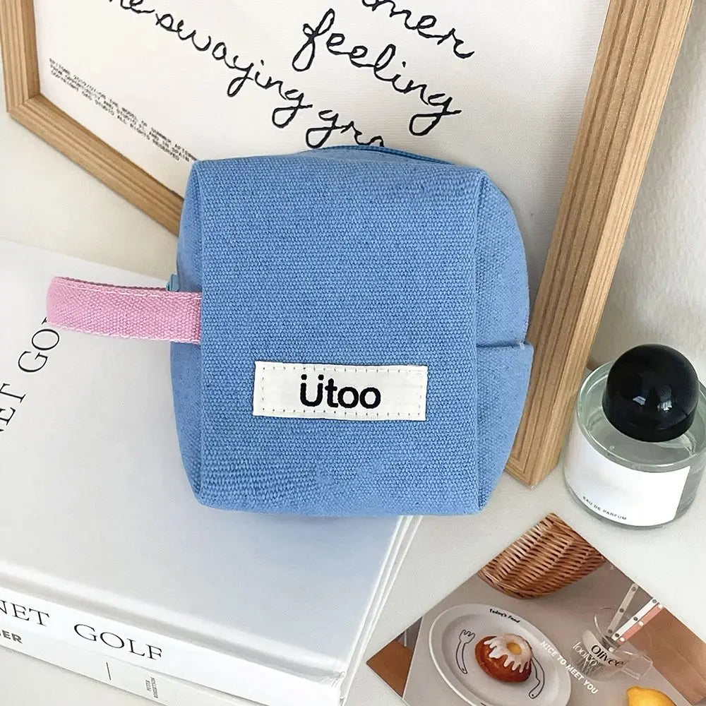 Lucy | Compact Canvas Cosmetic Makeup Toiletry Bag