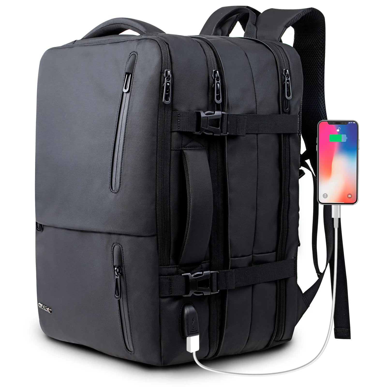 Lucas | Large Expandable Travel Rucksack Laptop Backpack with USB Charging