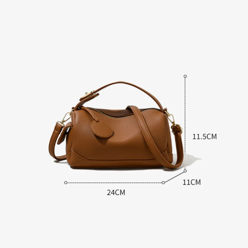 Ava | Women's Classic Boston Leather Crossbody Handbag