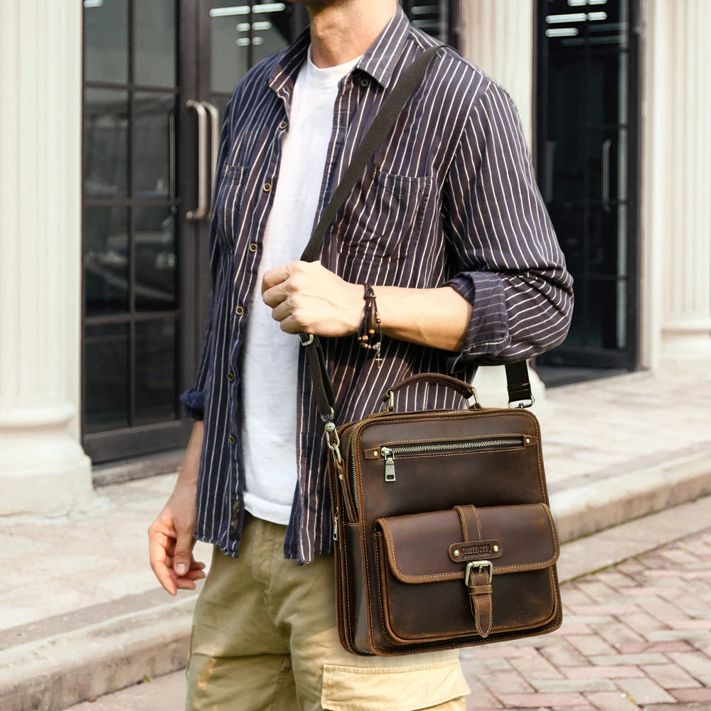 James | Leather Crossbody Messenger Sling Bag