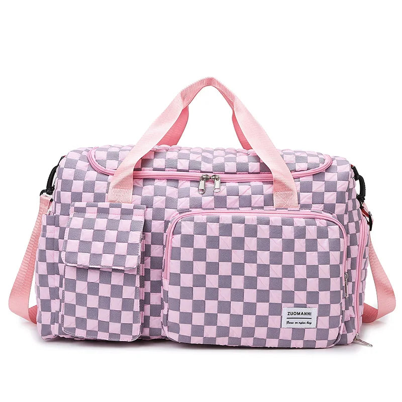 Isla | Large Checkerboard Weekender Overnight Travel Duffle Bag