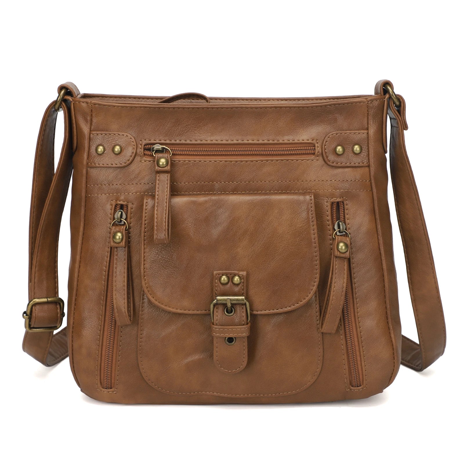 Sienna | Women's Multi-Pocket PU Leather Crossbody Messenger Bag