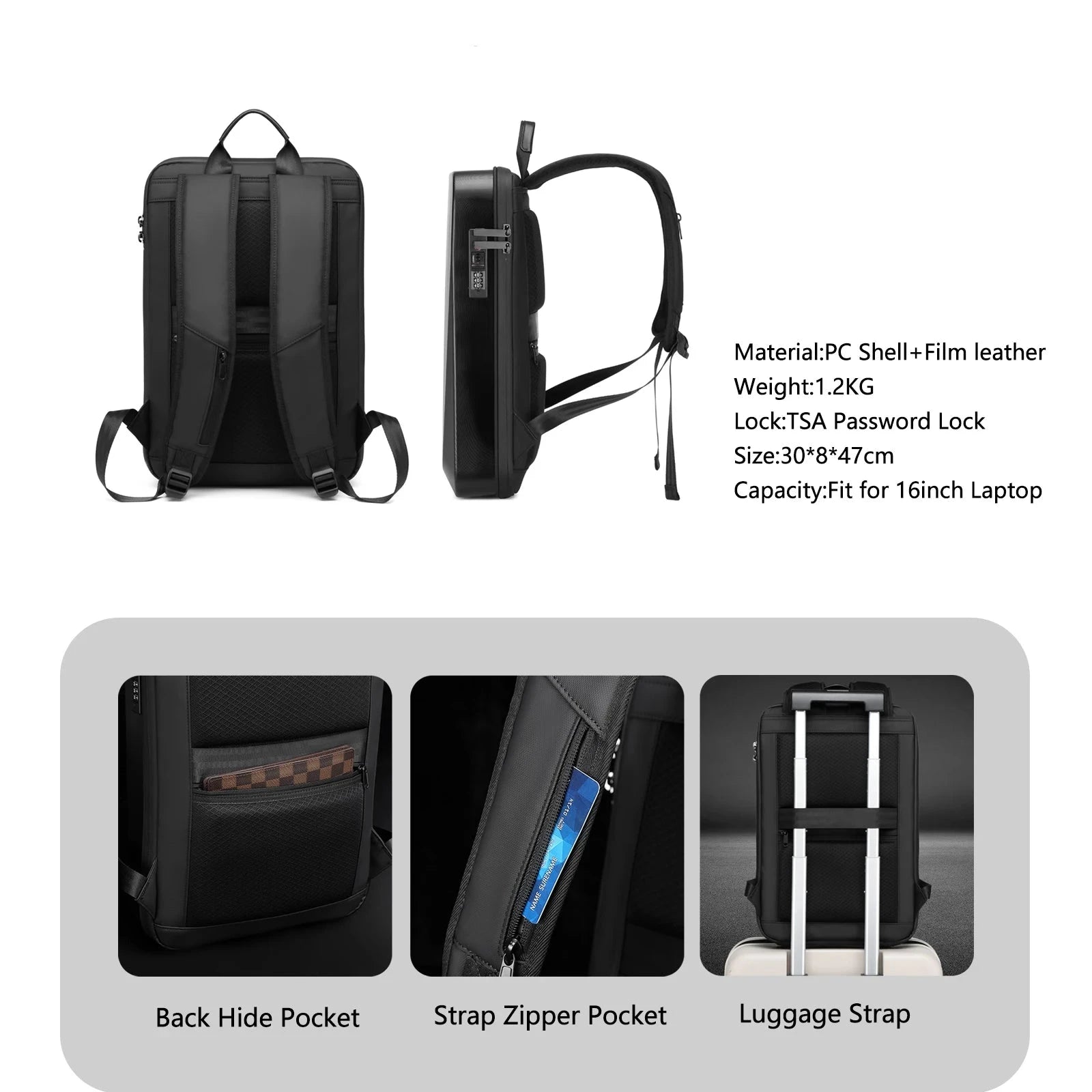 Liam | New Business Anti-Theft Waterproof Large Travel Laptop Backpack