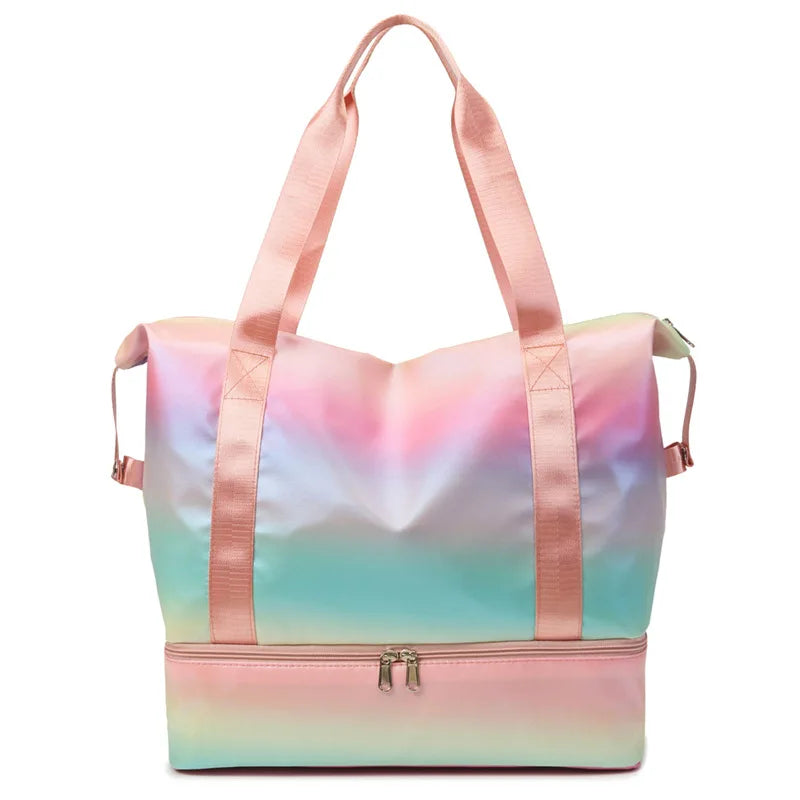 Aurora | Holographic Nylon Weekender Travel Garment Duffle Bag