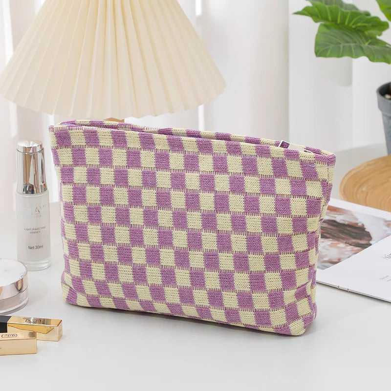 Emersyn | Checkered Aesthetic Cosmetic Makeup Bag