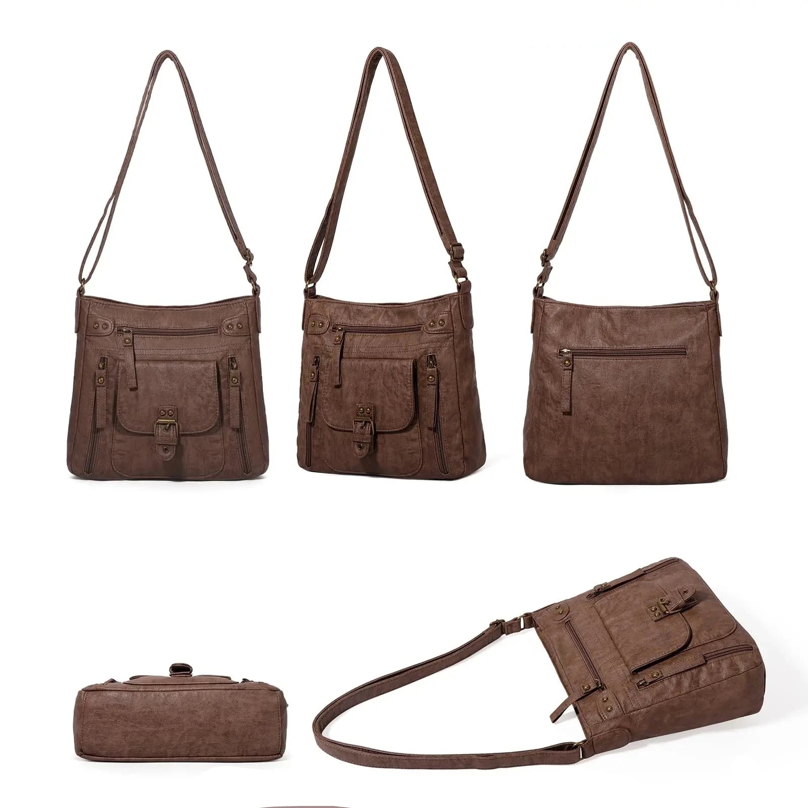 Sienna | Women's Multi-Pocket PU Leather Crossbody Messenger Bag