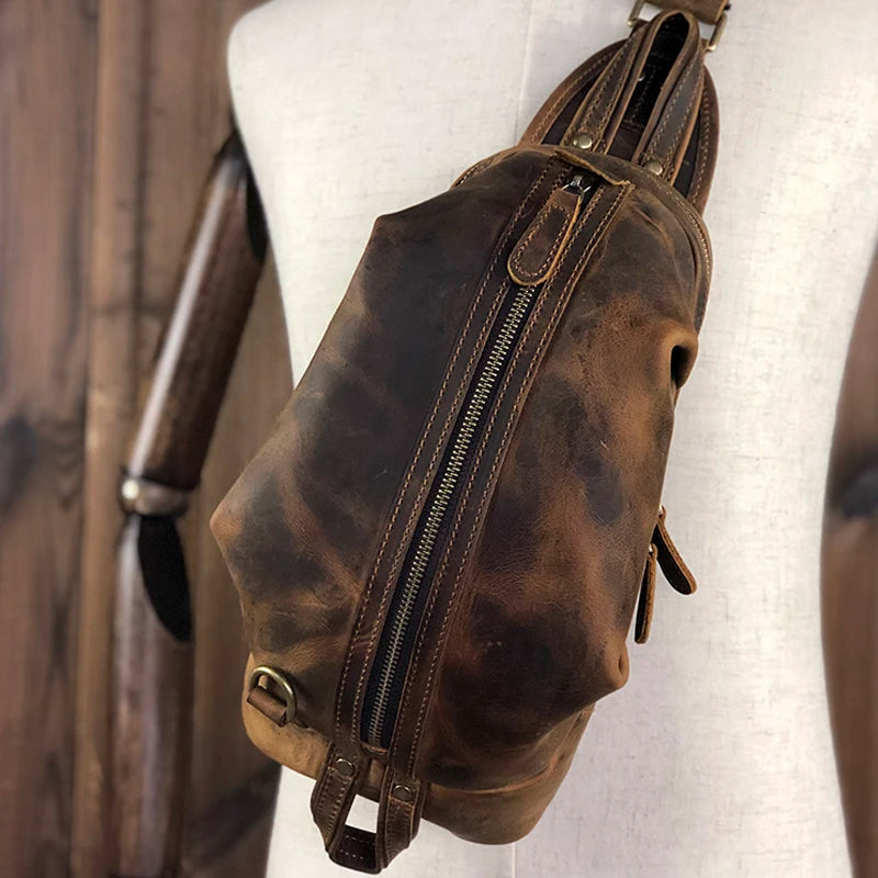 Ethan | Retro Leather Travel Crossbody Sling Bag