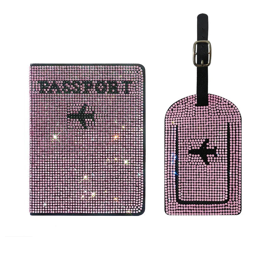 Marie | Glittering Passport Holder & Luggage Tag Set