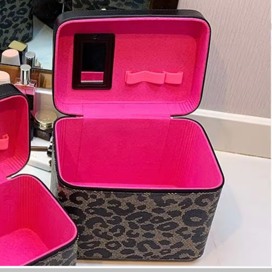 Ella | Women's Leopard Print Travel Cosmetic Makeup Bag Organiser