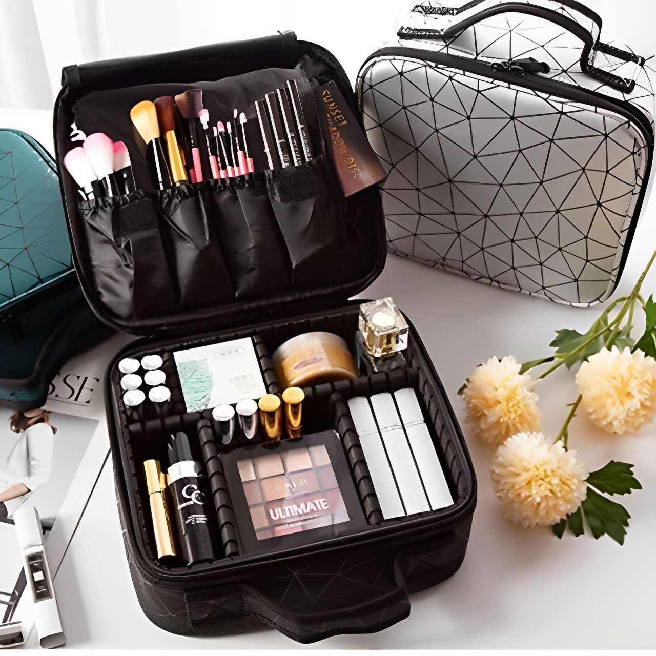 Allison | Large Travel Makeup Cosmetic Organiser Bag