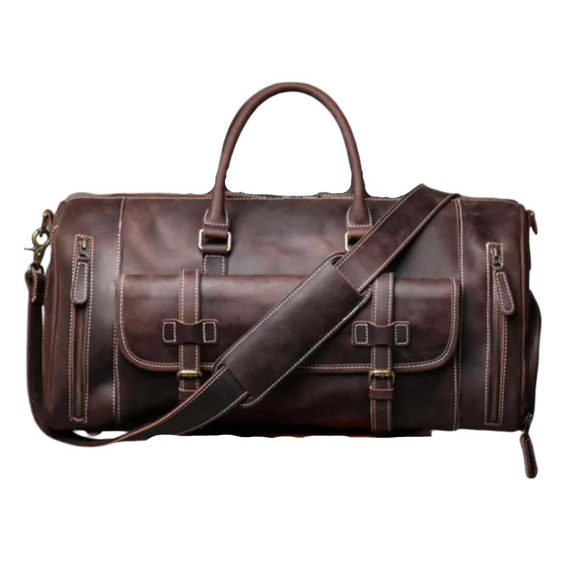 Adem | Overnight Weekender Travel Garment Leather Duffle Bag