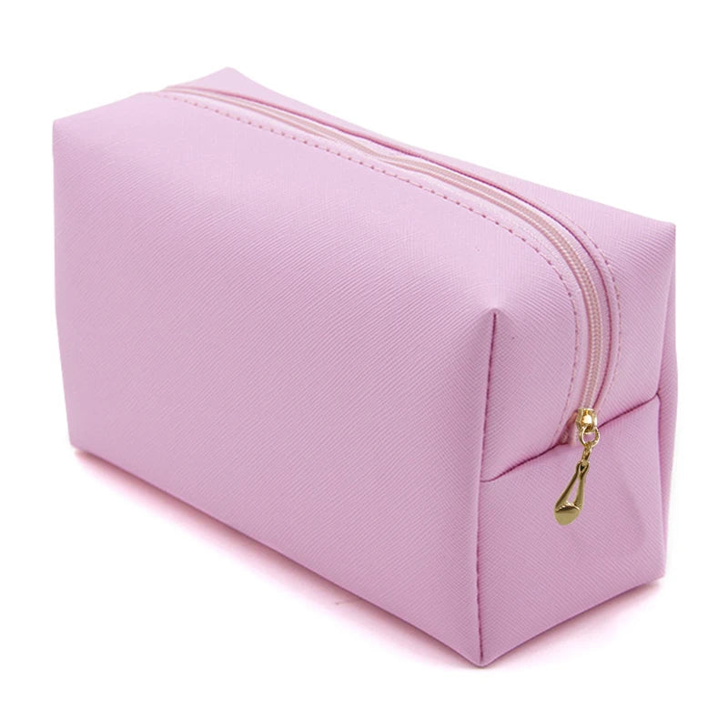 Mia | Compact Waterproof Leather Cosmetic Makeup Pouch Bag