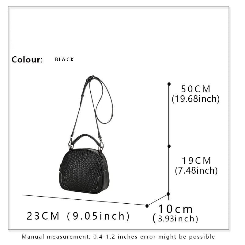 Lara | Chic Genuine Leather Round Crossbody Sling Handbag