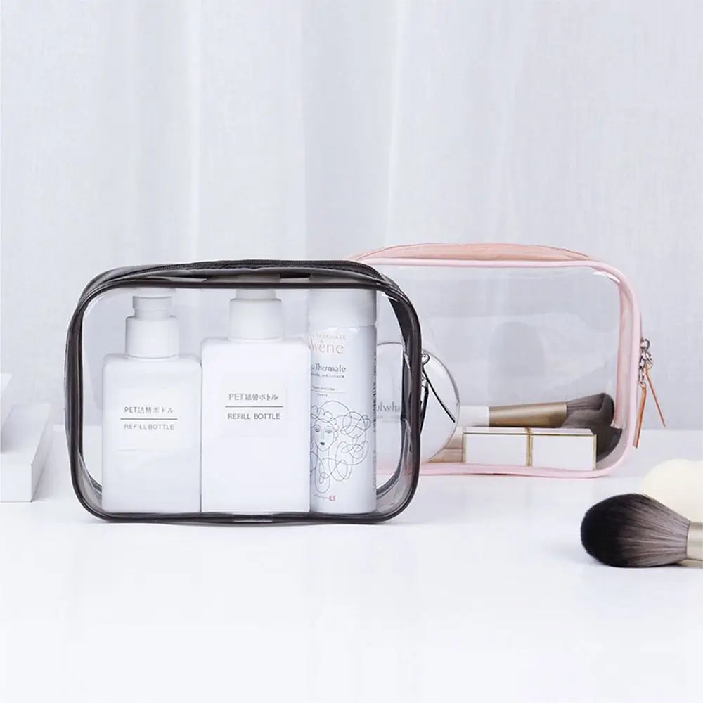 Sam | Clear Plastic Zippered Toiletry Makeup Cosmetic Carry Pouch Bag