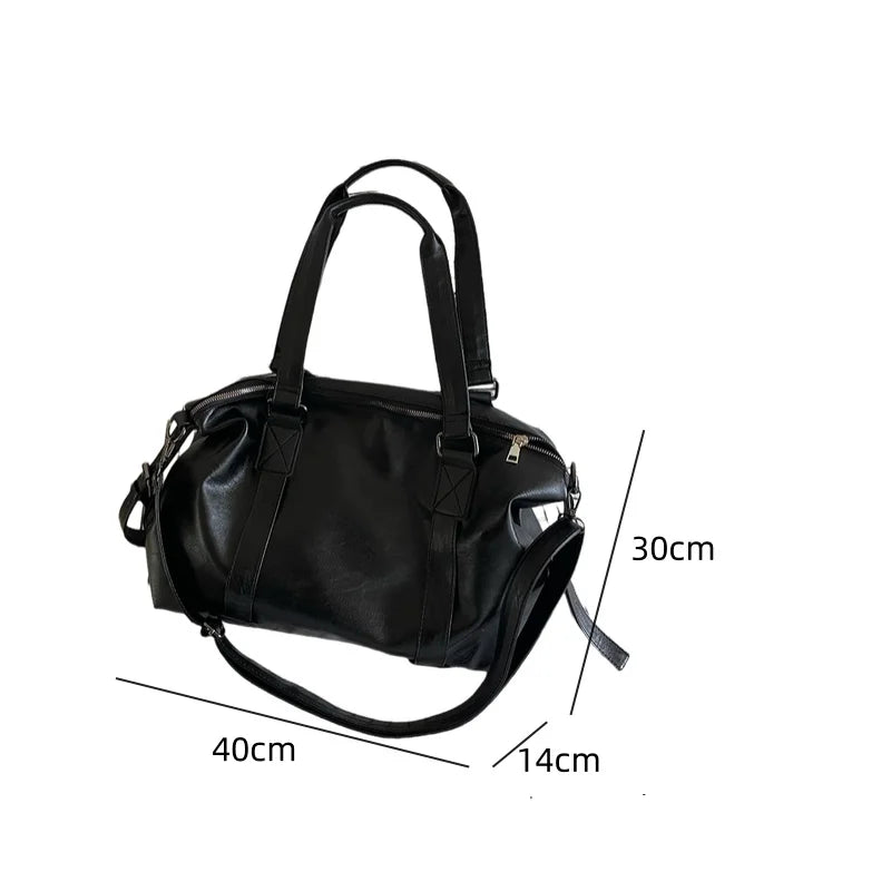 Eve | Large-Capacity PU Leather Overnight Travel Duffle Bag