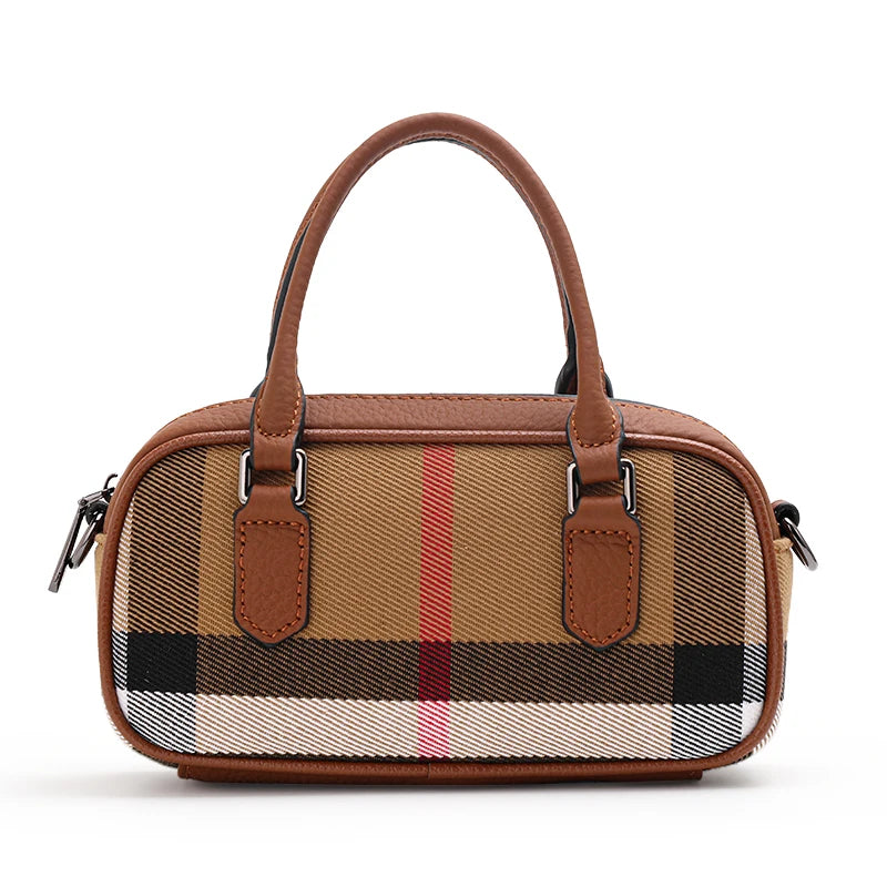 Lily | Vintage Plaid Canvas Crossbody Handbag