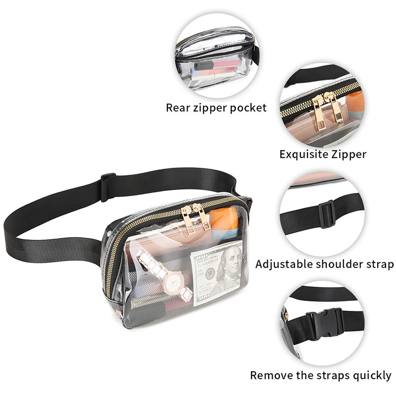 Melanie | Transparent Waterproof Crossbody Waist Bum Bag