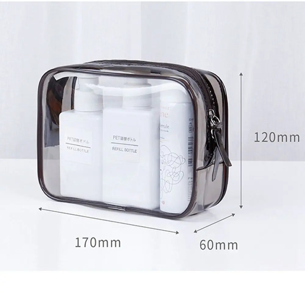 Sam | Clear Plastic Zippered Toiletry Makeup Cosmetic Carry Pouch Bag