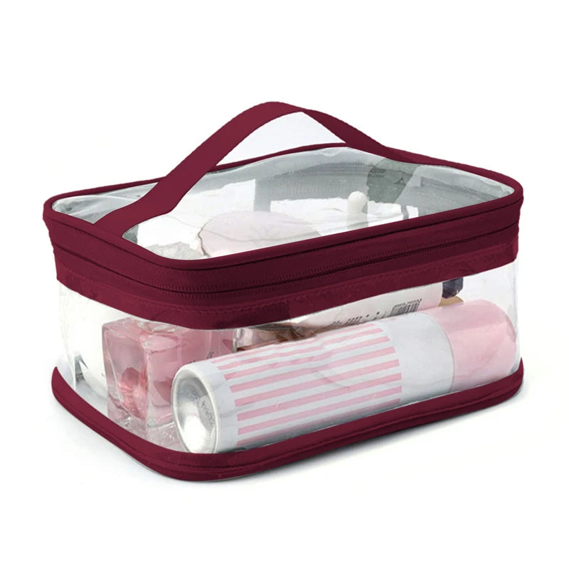 Valerie | Zippered Waterproof Clear Travel Makeup Cosmetic Toiletry Bag