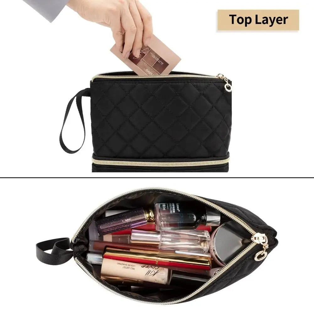 Emma | Double-Layer Cotton Cosmetic Makeup Bag