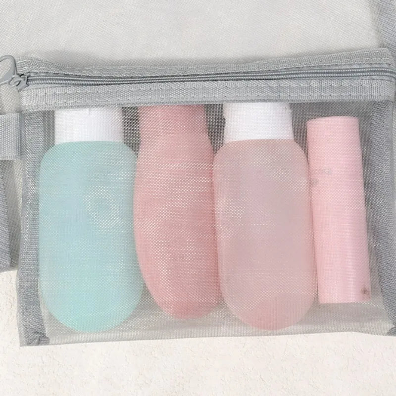 Nina | 3pcs Nylon Mesh Cosmetic Makeup Toiletry Bag Set