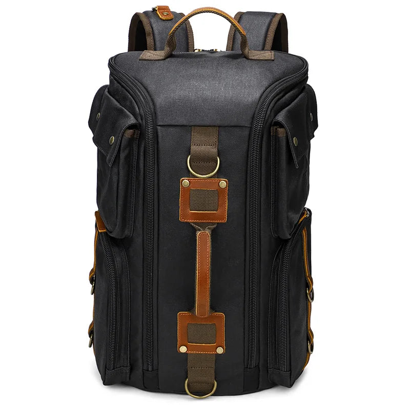 Harper | Spacious Canvas Travel Hiking Carry On Rucksack Laptop Backpack