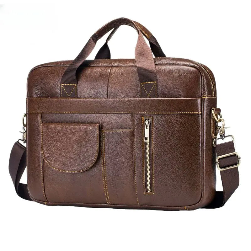 Lawrence | Leather Crossbody Messenger Laptop Travel Handbag