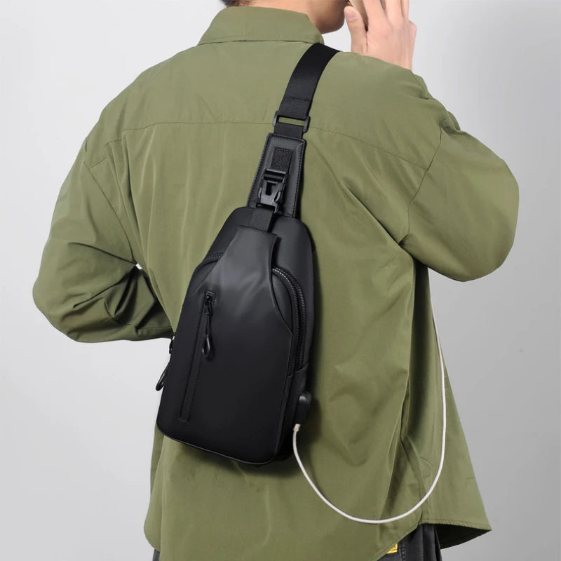 Ash | Waterproof Travel Crossbody Sling Bag With USB Port