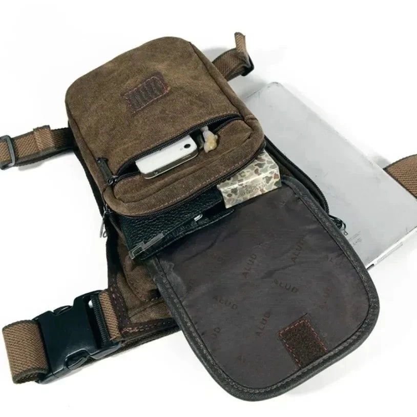 Sloane | Tactical Canvas Drop Leg Bum Bag with Multi-Pocket Design