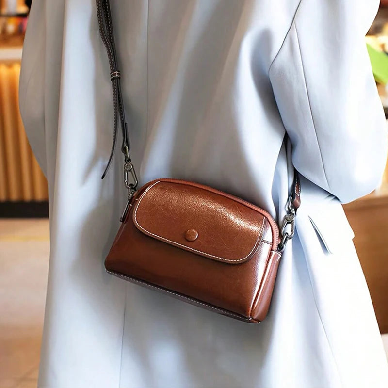 Emma | Simple Leather Crossbody Sling Bag