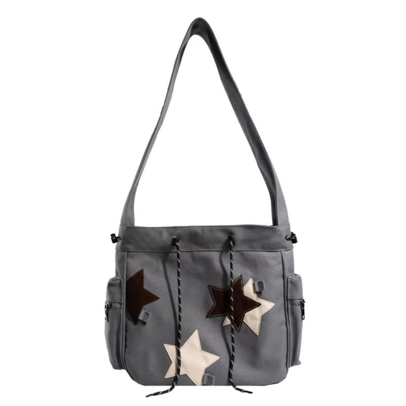 Luna | Y2K Star Canvas Crossbody Messenger Bag