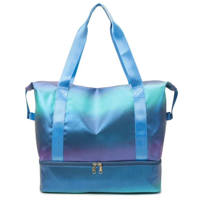 Aurora | Holographic Nylon Weekender Travel Garment Duffle Bag