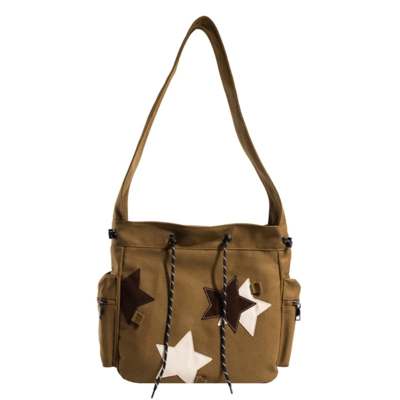 Luna | Y2K Star Canvas Crossbody Messenger Bag