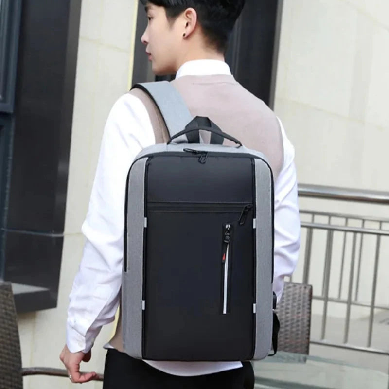 Parker | Lightweight Nylon Large Travel Rucksack Laptop Backpack with USB Charging Port