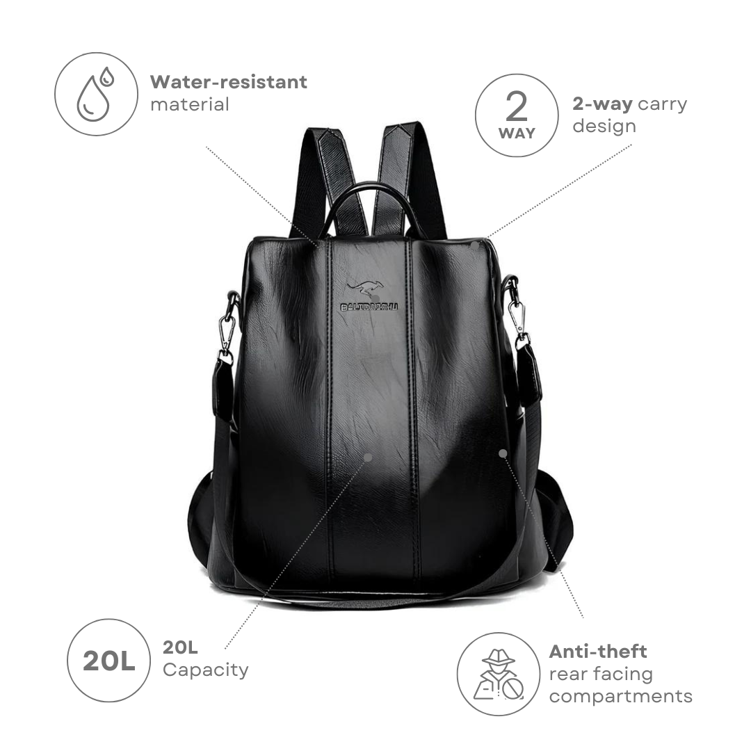 Quest | Women's Anti-Theft Leather Backpack