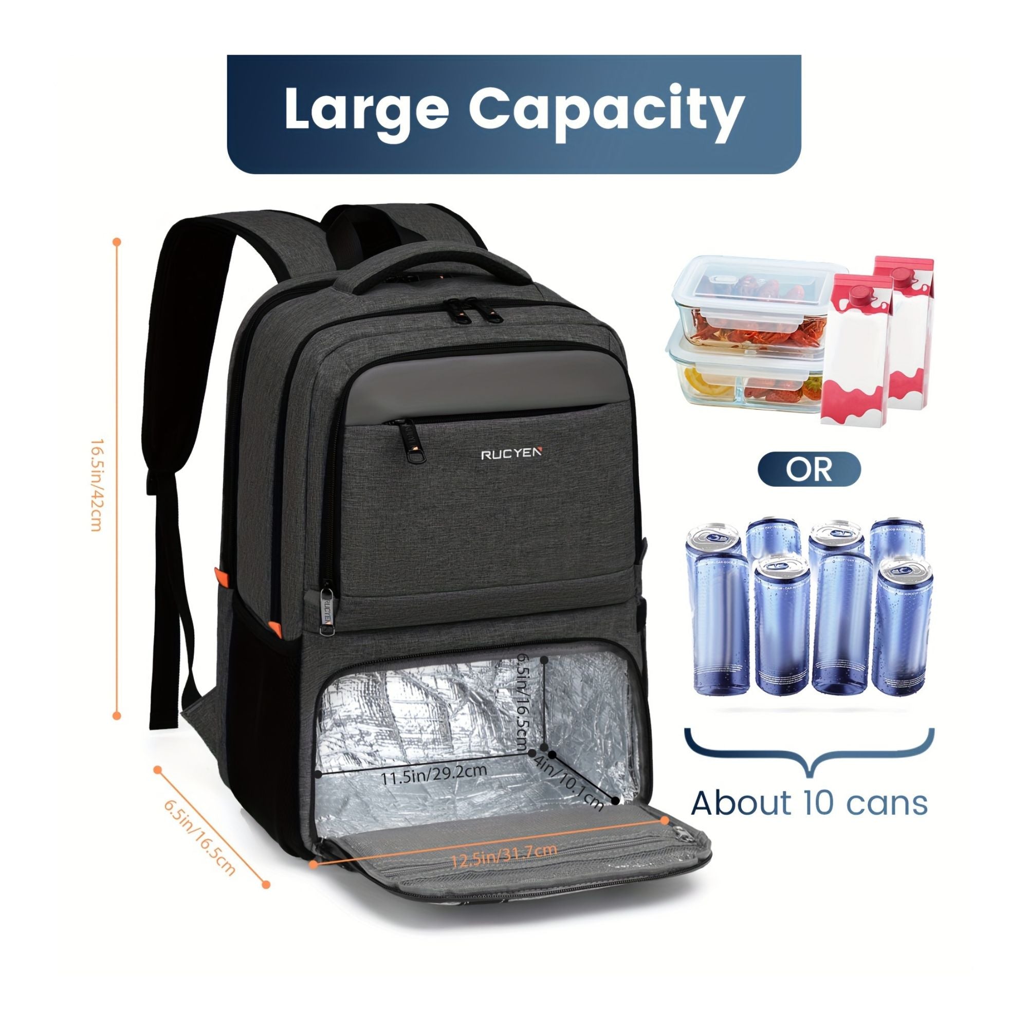 Trail | RFID-Secure Travel Backpack with Insulated Lunch Compartment