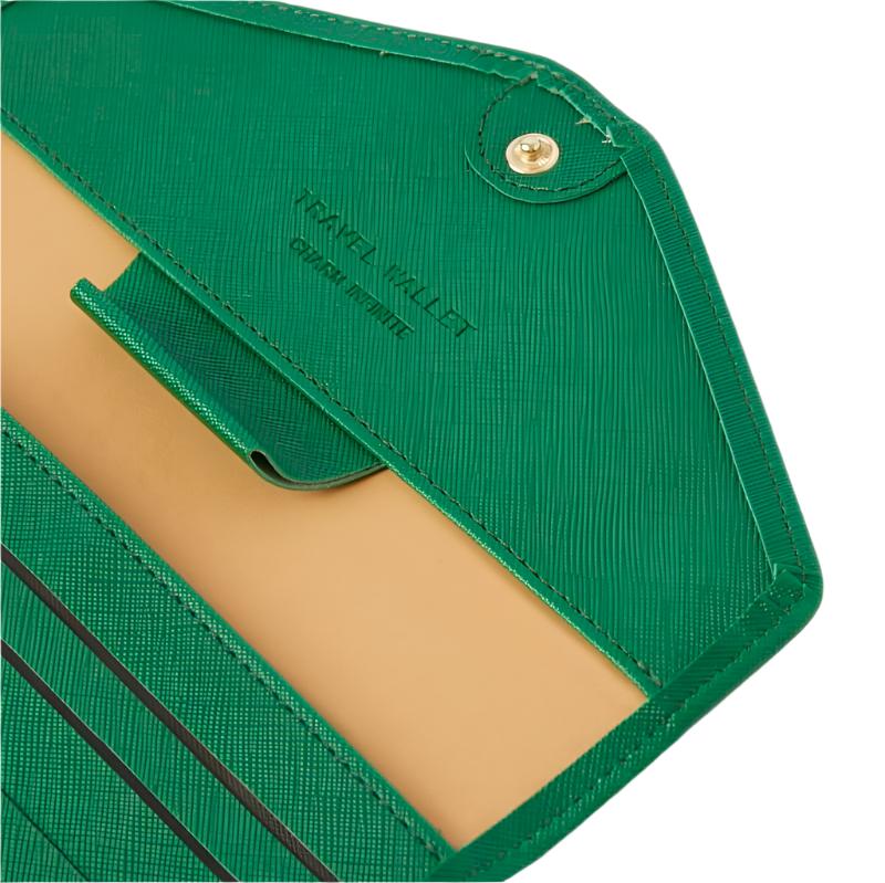 Emma | Green Travel Wallet Passport Holder