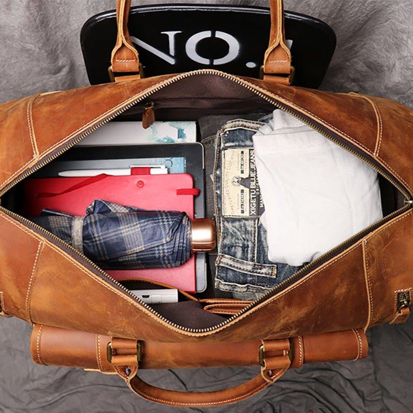 Adem | Overnight Weekender Travel Garment Leather Duffle Bag