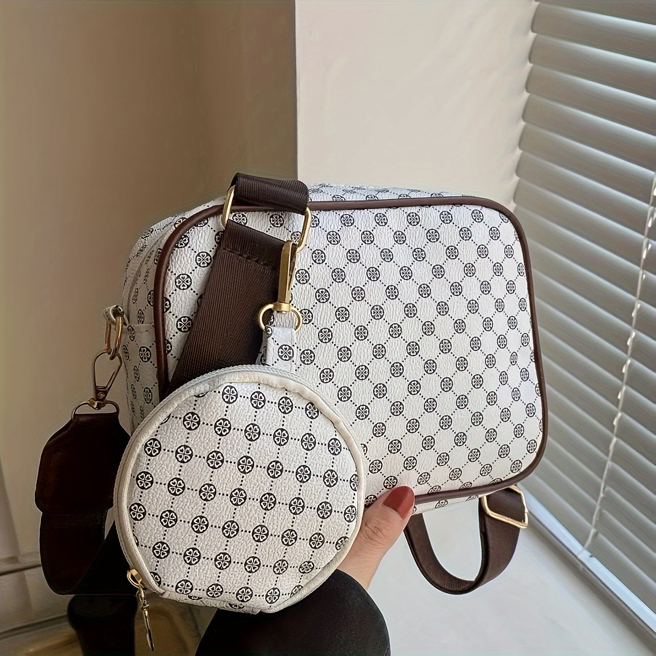 Beatriz | Geometric Pattern Crossbody Bag Set