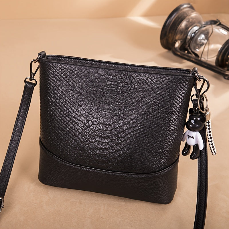 Sophia | Crocodile-Textured Leather Crossbody Bag