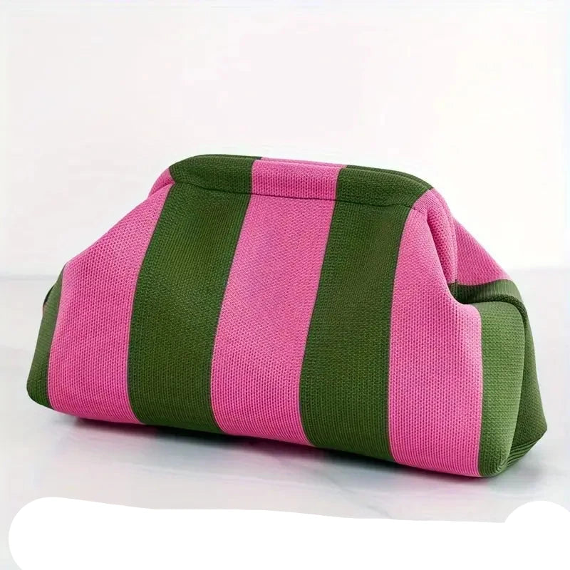 Lila | Striped Summer Makeup Cosmetic Clutch Bag